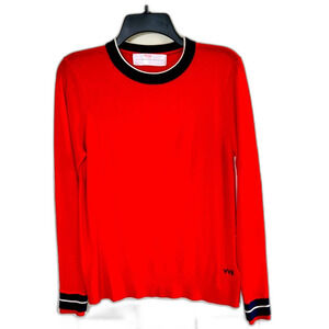 Victoria Beckham Red Blue White Crew Neck Sweater Stripe Longsleeve Top Large 10